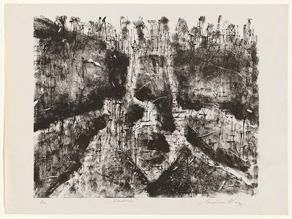 Artist: b'King, Grahame.' | Title: b'Landscape' | Date: 1969 | Technique: b'lithograph, printed in black ink, from one stone [or plate]'