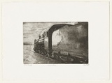 Artist: Dunlop, Brian. | Title: Locomotive | Date: 1983 | Technique: etching, aquatint and engraving, printed in black ink, from one plate