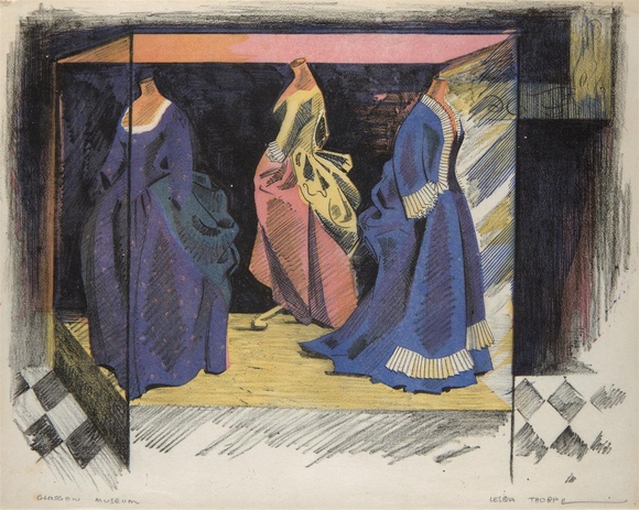 Artist: Thorpe, Lesbia. | Title: Glasgow Museum | Date: 1956 | Technique: lithograph and linocut, printed in colour inks, from multiple blocks