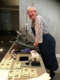 Title: Dianne Longley, printing at her Agave Print Studio, Trentham, Victoria.