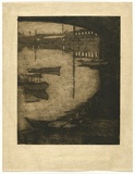 Artist: b'Traill, Jessie.' | Title: b'Under the bridge.' | Date: 1912 | Technique: b'etching, printed in warm black ink with plate-tone and wiped highlights, from one plate'