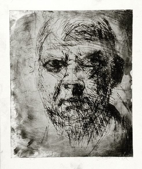 Artist: b'BOYD, Arthur' | Title: b'Self portrait.' | Date: (1962-63) | Technique: b'etching, printed in black ink, from one plate' | Copyright: b'Reproduced with permission of Bundanon Trust' Artist: b'BOYD, Arthur' | Title: b'Self portrait.' | Date: (1962-63) | Technique: b'etching, printed in black ink, from one plate' | Copyright: b'Reproduced with permission of Bundanon Trust'