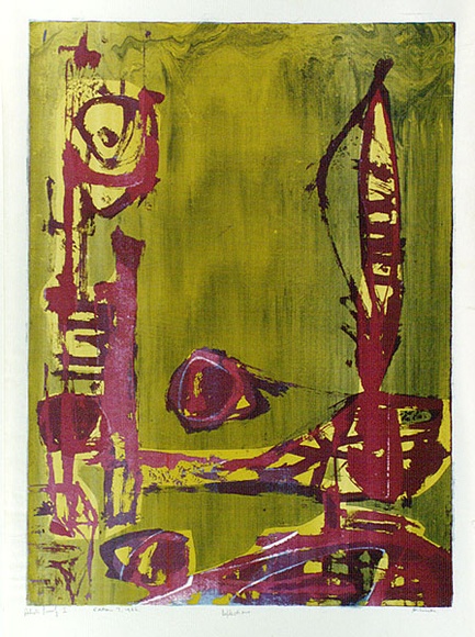 Artist: b'WICKS, Arthur' | Title: b'Reflections' | Date: 1966 | Technique: b'screenprint, printed in colour, from multiple stencils' Artist: b'WICKS, Arthur' | Title: b'Reflections' | Date: 1966 | Technique: b'screenprint, printed in colour, from multiple stencils'