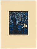 Artist: b'Varvaressos, Vicki.' | Title: b'Sepik man with Gardenia' | Date: 1987 | Technique: b'linocut, printed in colour, from two blocks' | Copyright: b'\xc2\xa9 Vicki Varvaressos. Licensed by VISCOPY, Australia'