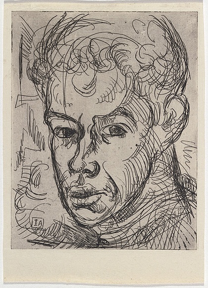 Artist: Armstrong, Ian. | Title: London Portrait (self-portrait). | Date: 1951 | Technique: etching, printed in black ink with plate-tone, from one  plate