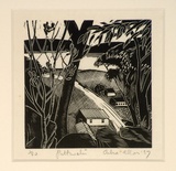 Artist: Allan, Ailsa [1]. | Title: Pittwater. | Date: 1937 | Technique: wood-engraving, printed in black ink, from one block