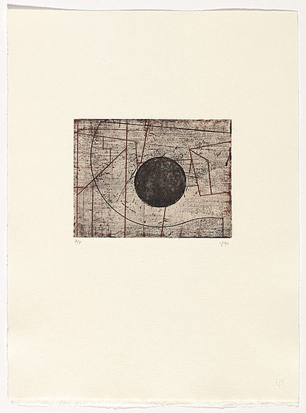 Artist: b'Friend, Ian.' | Title: b'Terragni V' | Date: 1995 | Technique: b'soft-ground etching, printed in colour, from two plates' | Copyright: b'\xc2\xa9 Ian Friend' Artist: b'Friend, Ian.' | Title: b'Terragni V' | Date: 1995 | Technique: b'soft-ground etching, printed in colour, from two plates' | Copyright: b'\xc2\xa9 Ian Friend'