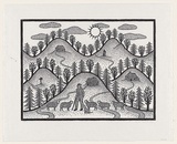 Artist: Groblicka, Lidia | Title: Hills | Date: 1980 | Technique: woodcut, printed in black ink, from one block