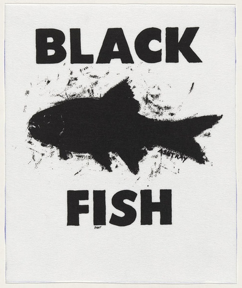 Artist: b'WORSTEAD, Paul' | Title: b'Black Fish' | Date: 1989 | Technique: b'screenprint, printed in black ink, from one stencil' | Copyright: b'This work appears on screen courtesy of the artist' Artist: b'WORSTEAD, Paul' | Title: b'Black Fish' | Date: 1989 | Technique: b'screenprint, printed in black ink, from one stencil' | Copyright: b'This work appears on screen courtesy of the artist'