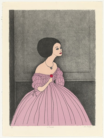 Artist: b'Brack, John.' | Title: b'La Traviata.' | Date: 1981, April | Technique: b'lithograph, printed in colour, from four zinc plates (black, pink, mauve, red)' | Copyright: b'\xc2\xa9 Helen Brack' Artist: b'Brack, John.' | Title: b'La Traviata.' | Date: 1981, April | Technique: b'lithograph, printed in colour, from four zinc plates (black, pink, mauve, red)' | Copyright: b'\xc2\xa9 Helen Brack'