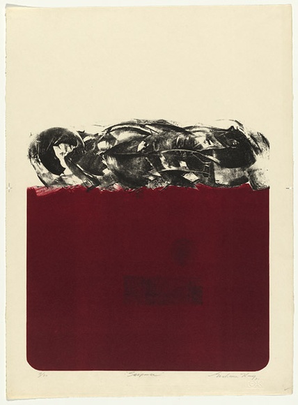 Artist: b'King, Grahame.' | Title: b'Suspence' | Date: 1971 | Technique: b'lithograph, printed in colour, from two stones [or plates]'