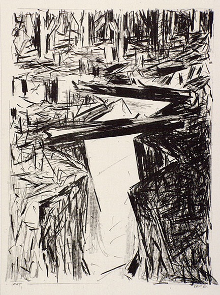Artist: b'Fry, Merrick.' | Title: b'not titled.' | Date: 1983 | Technique: b'offset-lithograph, printed in black ink, from one plate' Artist: b'Fry, Merrick.' | Title: b'not titled.' | Date: 1983 | Technique: b'offset-lithograph, printed in black ink, from one plate'