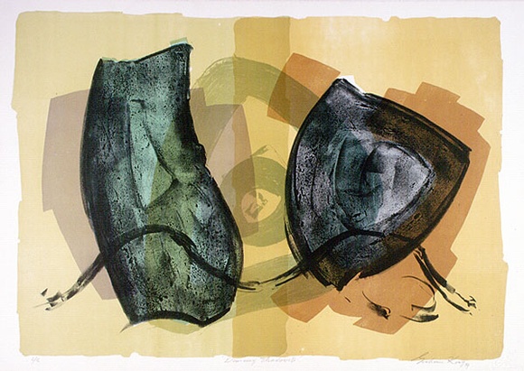 Artist: b'King, Grahame.' | Title: b'Dancing shadows II' | Date: 1989 | Technique: b'lithograph, printed in colour, from five stones [or plates]'