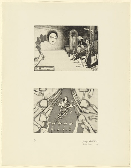 Artist: b'Tillers, Imants.' | Title: b'According to des Esseintes 5.' | Date: 1976 | Technique: b'etching and aquatints, printed in black ink, each from one plate' | Copyright: b'Courtesy of the artist' Artist: b'Tillers, Imants.' | Title: b'According to des Esseintes 5.' | Date: 1976 | Technique: b'etching and aquatints, printed in black ink, each from one plate' | Copyright: b'Courtesy of the artist'