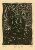 Artist: Nguyen, Tuyet Bach. | Title: Dan ty ba [Pipa lute] | Date: 1990 | Technique: linocut, printed in black ink, from one block