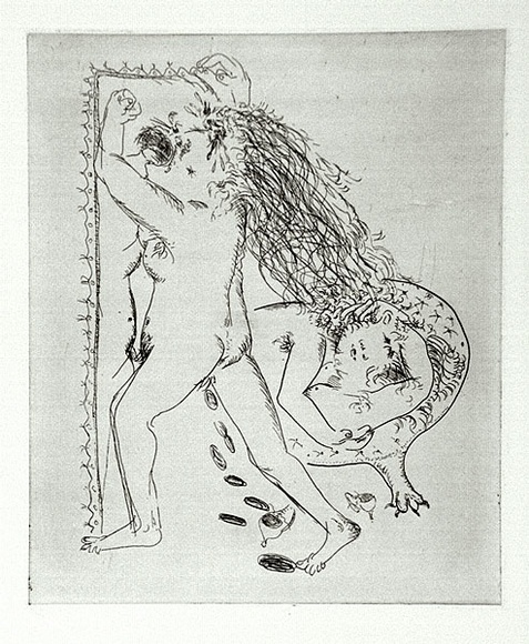Artist: b'BOYD, Arthur' | Title: b'Mad woman.' | Date: 1970 | Technique: b'etching, printed in black ink, from one plate' | Copyright: b'Reproduced with permission of Bundanon Trust' Artist: b'BOYD, Arthur' | Title: b'Mad woman.' | Date: 1970 | Technique: b'etching, printed in black ink, from one plate' | Copyright: b'Reproduced with permission of Bundanon Trust'