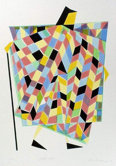 Artist: b'Buckley, Sue.' | Title: bJoseph's coat. | Date: 1978 | Technique: b'screenprint, printed in colour, from multiple stencils' | Copyright: b'This work appears on screen courtesy of Sue Buckley and her sister Jean Hanrahan' Artist: b'Buckley, Sue.' | Title: bJoseph's coat. | Date: 1978 | Technique: b'screenprint, printed in colour, from multiple stencils' | Copyright: b'This work appears on screen courtesy of Sue Buckley and her sister Jean Hanrahan'