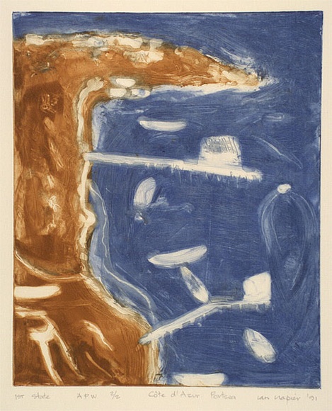 Artist: b'Napier, Ian.' | Title: bCote d'Azur - Portsea | Date: 1991 | Technique: b'aquatint, printed in colour, from two plates' Artist: b'Napier, Ian.' | Title: bCote d'Azur - Portsea | Date: 1991 | Technique: b'aquatint, printed in colour, from two plates'