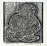 Artist: Hawkins, Weaver. | Title: Opposite one | Date: 1963 | Technique: linocut, printed in black ink, from one block | Copyright: The Estate of H.F Weaver Hawkins