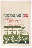 Artist: b'LITTLE, Colin' | Title: b'Andreas Papanderou: Sydney visit 14th-16th April [1974].' | Date: 1974 | Technique: b'screenprint, printed in green ink, from one stencil'
