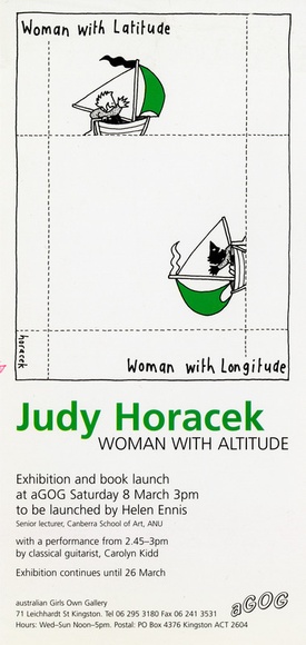 <p>Judy Horacek: Woman with altitude.</p> <p>Judy Horacek: Woman with altitude.</p>