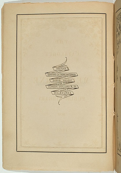 Title: b'Colophon: The catalogue of the Melbourne Public Library for 1861.' | Date: 1861 | Technique: b'wood-engraving, printed in black ink, from one block' Title: b'Colophon: The catalogue of the Melbourne Public Library for 1861.' | Date: 1861 | Technique: b'wood-engraving, printed in black ink, from one block'