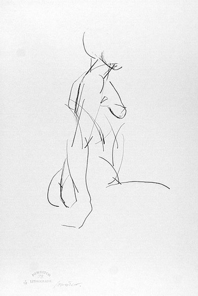 Artist: b'Powditch, Peter.' | Title: b'not titled [seated female nude]' | Date: c.1972 | Technique: b'lithograph, printed in black ink, from one plate'