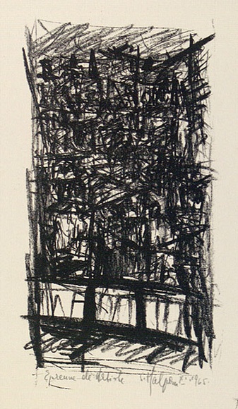 Artist: b'Halpern, Stacha.' | Title: b'not titled [Paris scene]' | Date: 1965, November | Technique: b'lithograph, printed in black ink, from one stone [or plate]'