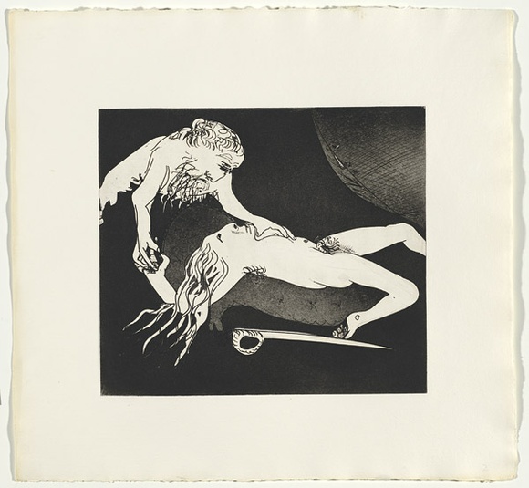 Artist: b'BOYD, Arthur' | Title: b'Just as Menalaus, they say...'. | Date: (1970) | Technique: b'etching and aquatint, printed in black ink, from one plate' | Copyright: b'Reproduced with permission of Bundanon Trust' Artist: b'BOYD, Arthur' | Title: b'Just as Menalaus, they say...'. | Date: (1970) | Technique: b'etching and aquatint, printed in black ink, from one plate' | Copyright: b'Reproduced with permission of Bundanon Trust'