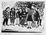 Artist: Allen, Joyce. | Title: Waiting. | Date: 1988 | Technique: linocut, printed in black ink, from one block