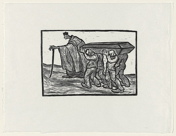 Artist: b'Groblicka, Lidia.' | Title: b'Funeral' | Date: 1957 | Technique: b'woodcut, printed in black ink, from one block' Artist: b'Groblicka, Lidia.' | Title: b'Funeral' | Date: 1957 | Technique: b'woodcut, printed in black ink, from one block'
