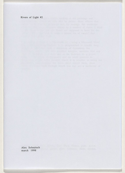 Artist: b'SELENITSCH, Alex' | Title: b'Rivers of light #2' | Date: 1998 | Technique: b'laser-photocopies, printed in black ink'