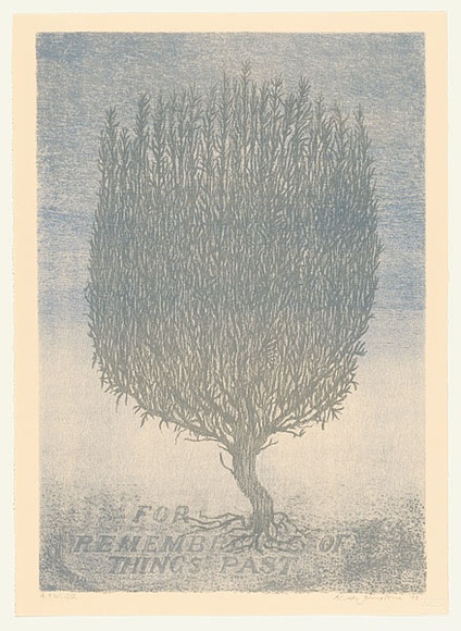Artist: b'Johnstone, Ruth.' | Title: b'Rosemary for remembrance of things past' | Date: 1998, August | Technique: b'lithograph, printed in colour, from two stones' Artist: b'Johnstone, Ruth.' | Title: b'Rosemary for remembrance of things past' | Date: 1998, August | Technique: b'lithograph, printed in colour, from two stones'