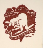 Artist: OGILVIE, Helen | Title: Greeting card: Christmas | Technique: linocut, printed in brown ink, from one block