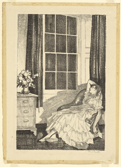 Artist: b'Proctor, Thea.' | Title: b'Reverie' | Date: c.1919 | Technique: b'lithograph, printed in black ink, from one stone' | Copyright: b'\xc2\xa9 Art Gallery of New South Wales' Artist: b'Proctor, Thea.' | Title: b'Reverie' | Date: c.1919 | Technique: b'lithograph, printed in black ink, from one stone' | Copyright: b'\xc2\xa9 Art Gallery of New South Wales'