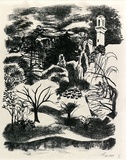 Artist: WALL, Edith | Title: Treasury Gardens. | Date: (1950's) | Technique: lithograph, printed in black ink, from one plate | Copyright: Courtesy of the artist