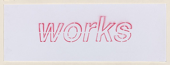Artist: b'Azlan.' | Title: b'Terrorism works.' | Date: 2003 | Technique: b'stencil, printed in red ink, from one stencil'