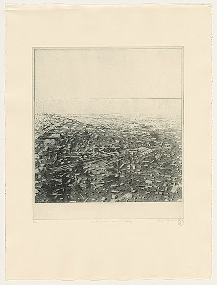 Artist: b'Storrier, Tim.' | Title: b'To the West - Camp 6' | Date: 1977 | Technique: b'softground etching, printed in black ink, from one plate' | Copyright: b'\xc2\xa9 Tim Storrier' Artist: b'Storrier, Tim.' | Title: b'To the West - Camp 6' | Date: 1977 | Technique: b'softground etching, printed in black ink, from one plate' | Copyright: b'\xc2\xa9 Tim Storrier'