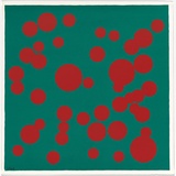 Artist: Frank, Dale. | Title: not titled [red circles, green background]. | Date: c.1993 | Technique: screenprint, printed in colour, from multiple stencils