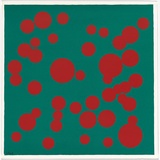Artist: Frank, Dale. | Title: not titled [red circles, green background]. | Date: c.1993 | Technique: screenprint, printed in colour, from multiple stencils