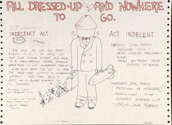 Artist: b'LITTLE, Colin' | Title: b'All dressed up and nowhere to go' | Technique: b'screenprint, printed in colour, from multiple stencils' Artist: b'LITTLE, Colin' | Title: b'All dressed up and nowhere to go' | Technique: b'screenprint, printed in colour, from multiple stencils'