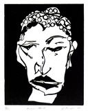 Artist: Burgess, Jeff. | Title: Human head. | Date: 1981 | Technique: linocut, printed in black ink, from one block