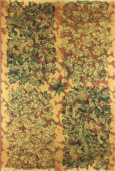 Artist: b'REDBACK GRAPHIX' | Title: b'Wrapping paper: Gold' | Date: 1986 | Technique: b'screenprint, printed in colour, from three stencils' Artist: b'REDBACK GRAPHIX' | Title: b'Wrapping paper: Gold' | Date: 1986 | Technique: b'screenprint, printed in colour, from three stencils'