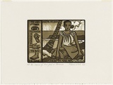 Artist: White, Robin. | Title: The name of this girl is Florence | Date: 1983 | Technique: woodcut, printed in colour, from four blocks (black and three brown inks)
