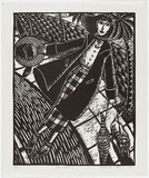 Artist: Klein, Deborah. | Title: Grounded | Date: 1993 | Technique: linocut, printed in black ink, from one block.