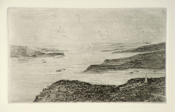 Artist: b'SIDMAN, William' | Title: bSydney. The Harbour from Watson's Bay | Date: 1890s | Technique: b'etching, printed in black ink with plate-tone, from one copper plate' Artist: b'SIDMAN, William' | Title: bSydney. The Harbour from Watson's Bay | Date: 1890s | Technique: b'etching, printed in black ink with plate-tone, from one copper plate'