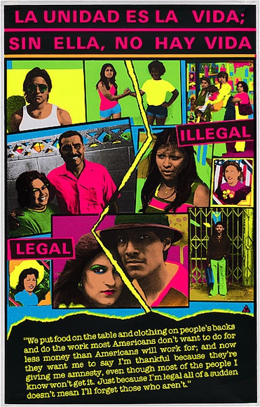 Artist: b'Cullen, Gregor.' | Title: b'Illegal / Legal.' | Date: 1984 | Technique: b'screenprint, printed in colour, from five stencils' | Copyright: b'\xc2\xa9 Michael Callaghan' Artist: b'Cullen, Gregor.' | Title: b'Illegal / Legal.' | Date: 1984 | Technique: b'screenprint, printed in colour, from five stencils' | Copyright: b'\xc2\xa9 Michael Callaghan'