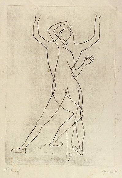 Artist: b'Shearer, Mitzi.' | Title: b'Rhythm' | Date: 1980 | Technique: b'etching, printed in black one  plate'