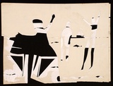Artist: Blackman, Charles. | Title: Stencil for not titled (boats and jetty). | Date: c.1952 | Technique: hand cut paper stencil