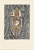 Artist: Nona, Dennis. | Title: Pulo Madub | Date: 1992 | Technique: linocut, printed in black ink, from one block; hand coloured a la coupe [wet on wet technique] | Copyright: Courtesy of the artist and the Australia Art Print Network